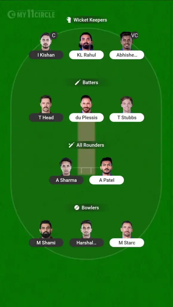 HYD vs DEL My11 Circle, Dream11 Prediction Grand League Team