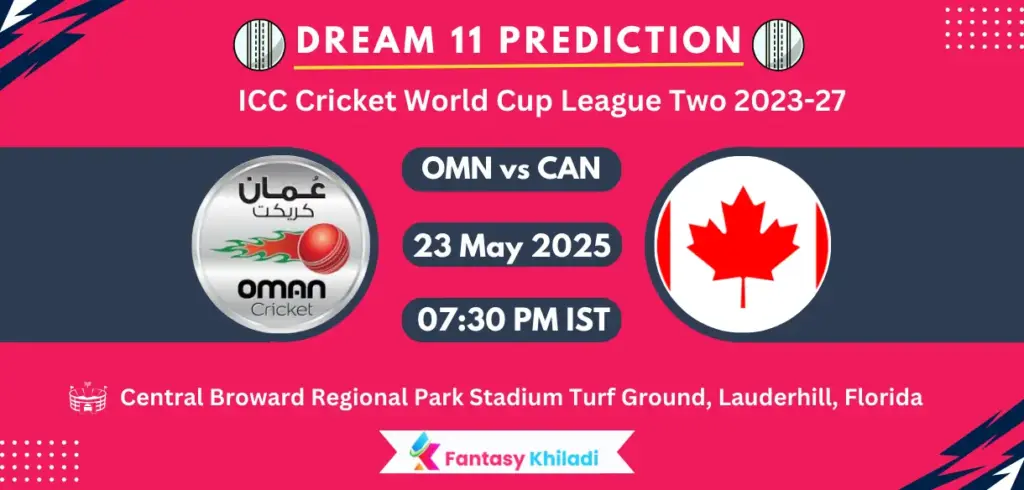 OMN vs CAN Dream11 Prediction, Player Stats: ICC Cricket World Cup League Two 2023-27 Match 71st  Playing 11, Pitch Report, Fantasy Cricket Tips