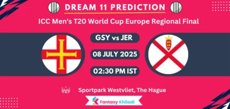 GSY vs JER Dream11 Prediction, Player Stats: ICC Men's T20 World Cup Europe Regional Final, 5th T20I Match, Playing 11, Pitch Report, Fantasy Cricket Tips