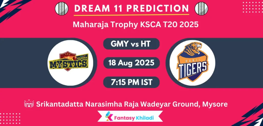 GMY vs  HT Dream11 Prediction: Match 16th Fantasy Cricket Tips, Playing XI, Injury Updates & Today Dream11 Captain And Vice Captain Choices - Maharaja Trophy KSCA T20 2025 