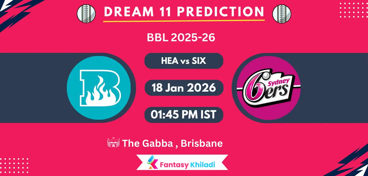 HEA vs SIX Dream11 Prediction Today Match 40, Player Stats, Playing XI, Fantasy Cricket Tips, Today Dream11 Team Captain And Vice Captain Choices – BBL 2025-26